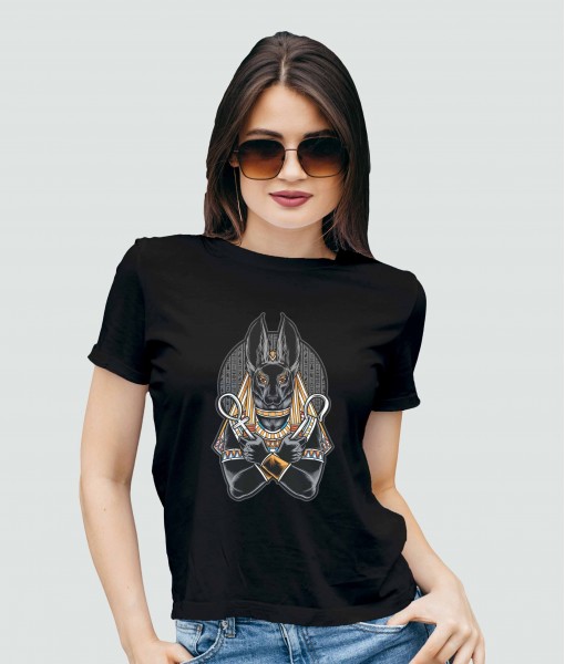 Дамска тениска с щампа Арт Egyptian Anubis - TShirtArtShop.com